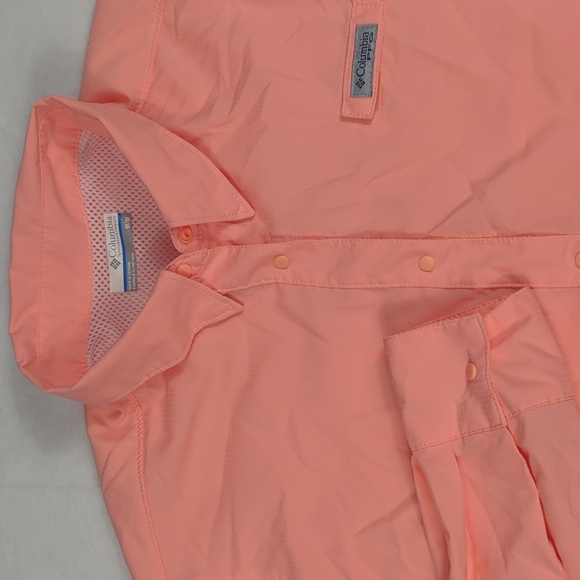 Columbia Tops - Columbia PFG Omni Shade Women's Long Sleeve Snap Button Shirt Pink Size Medium